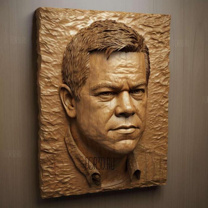 Matt Damon 4 stl model for CNC